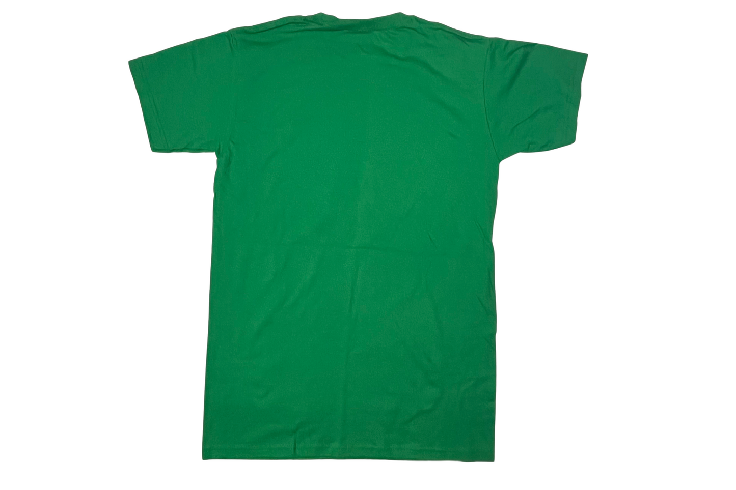 Green crew neck short sleeve top.