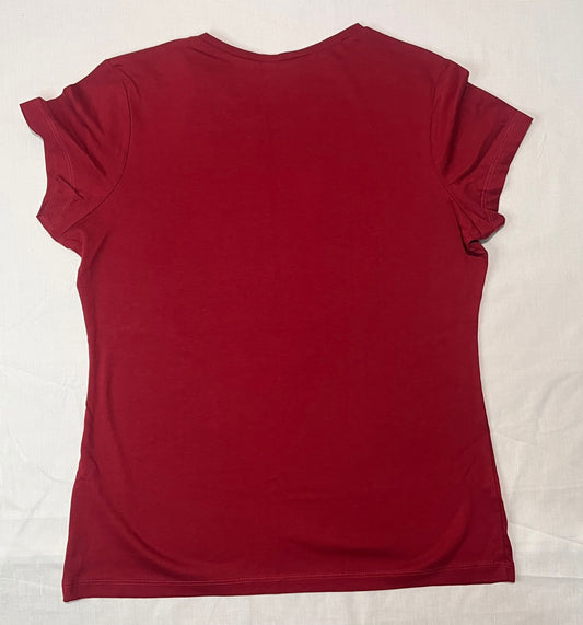 Ladies crew neck short sleeve  vintage red.