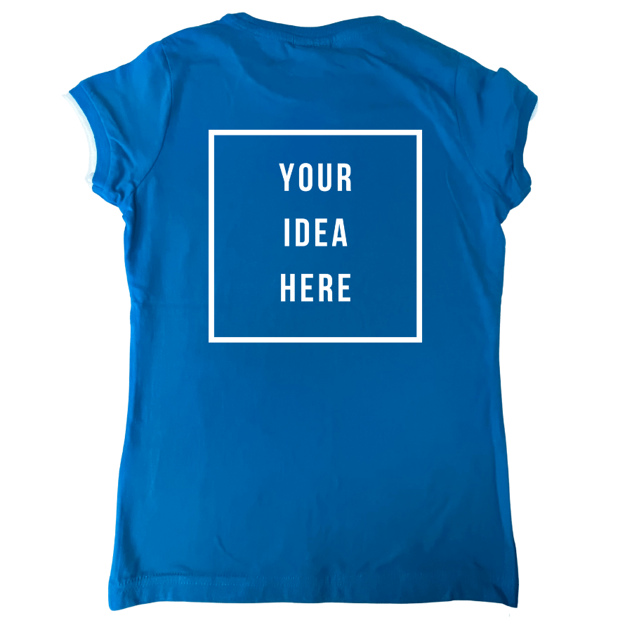 Personalised T-Shirt for  Kids with Any Text Words T Shirt Printer Top Customised Printed Tshirts (Blue )