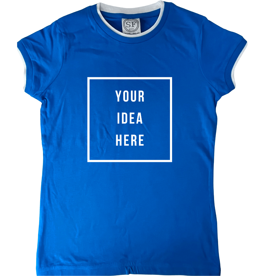 Personalised T-Shirt for  Kids with Any Text Words T Shirt Printer Top Customised Printed Tshirts (Blue )